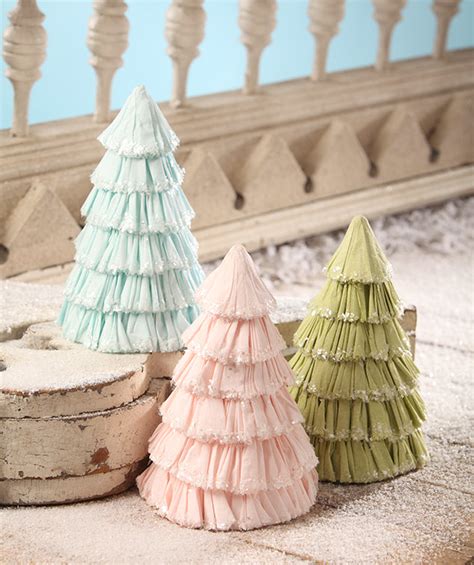 Pastel Crepe Paper Trees Pastel Christmas Decorations Bethany Lowe