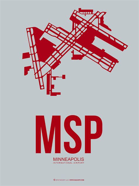 Msp Minneapolis Airport Poster 3 Digital Art By Naxart Studio