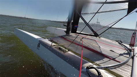 A Class Catamaran At The Lake Still Learning To Foil Youtube