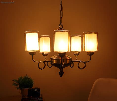 Buy Collective Antique Brass Aluminium Chandeliers Lights Without Bulb