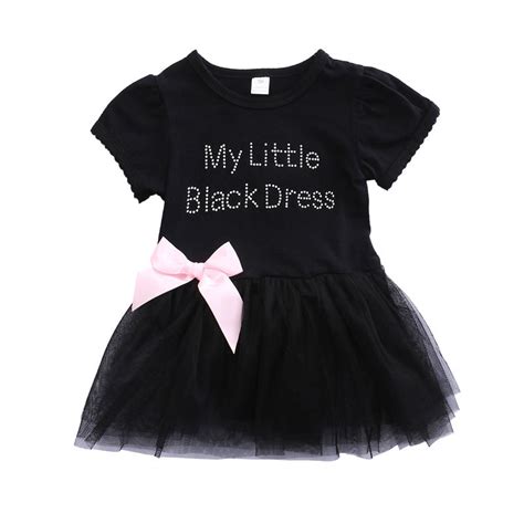 2017 Cute Newborn Baby Girls Lace Dress My Little Black