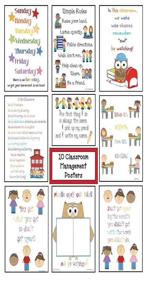 10 Free Classroom Management Posters Classroom Freebies