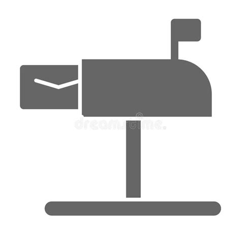 Letter In Mailbox Line And Solid Icon Delivery Service Symbol