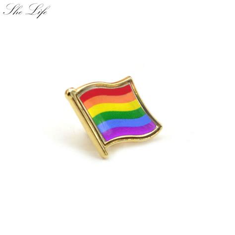Buy Rainbow Flag Lapel Pin Gay Lesbian Pride Lgbt Hat Tie Tack Button Badge