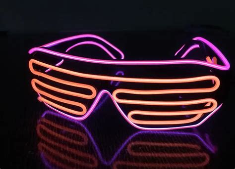 El Wire Led Double Color Blinds Glowing Glasses Led Dj Flashing Glasses Halloween Christmas