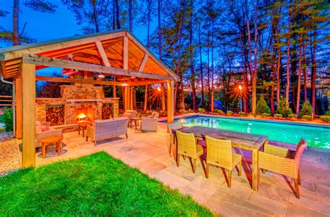 Custom Pool Pergola Outdoor Fireplace And More Borsello Landscaping