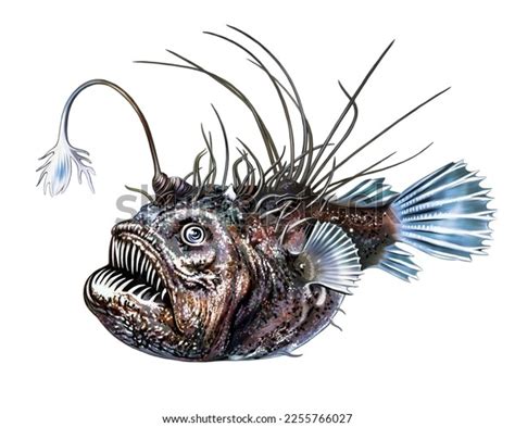 Anglerfish Monkfish Lophius Marine Rayfinned Fish Stock Illustration