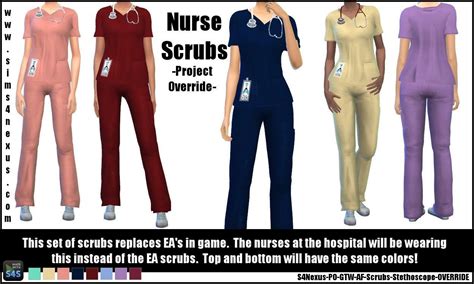 Sims 4 Nexus — Female Nurse Scrubs Project Override Go To