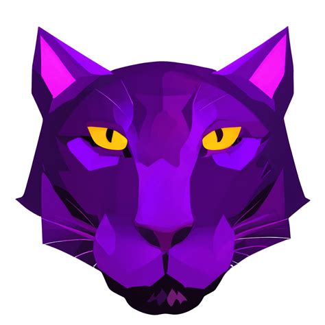 3d Gold Realistic Purple Panther · Creative Fabrica