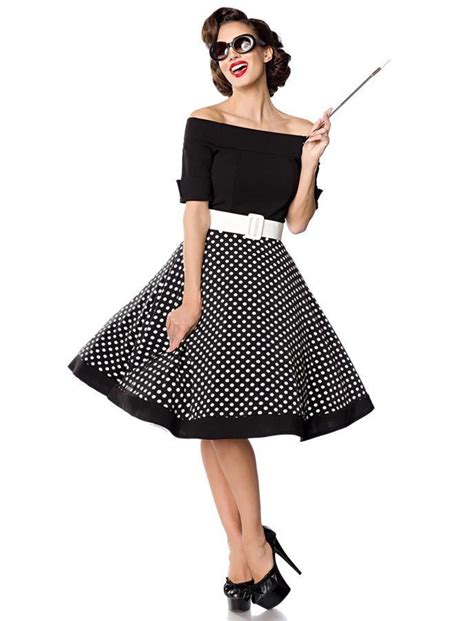 belsira schulterfreies dot polka swing kleid tenue annee 50 robe vintage année 50 look années 50