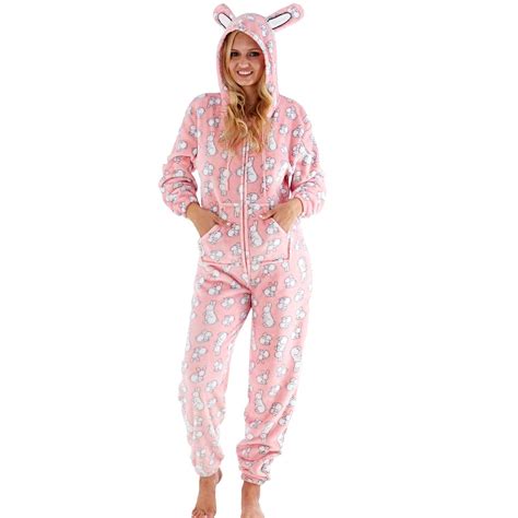 Nightwear Sash Products Ladies Hooded All In One Pyjamas Sleepsuit