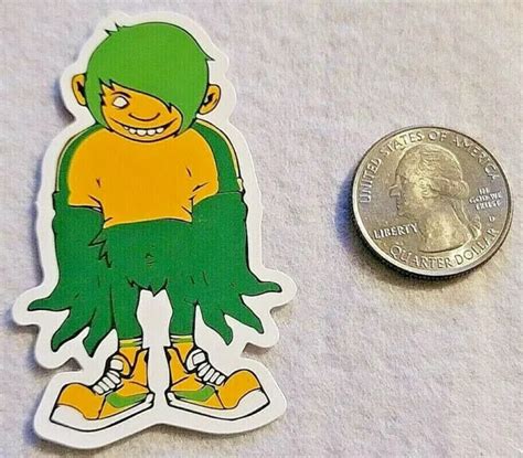 Standing Monster Type Creature With Green Hair Wearing Shoes Sticker