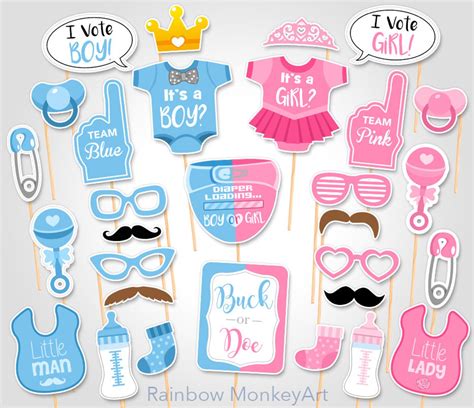 Gender Reveal Baby Shower Photo Props Buck Or Doe Baby Etsy