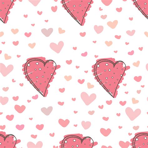 Heart Abstract Pattern Background Love Doodle Style Pattern Vector