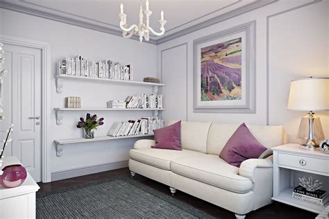 Interior Design For A Living Room With Lavender Accents On Behance