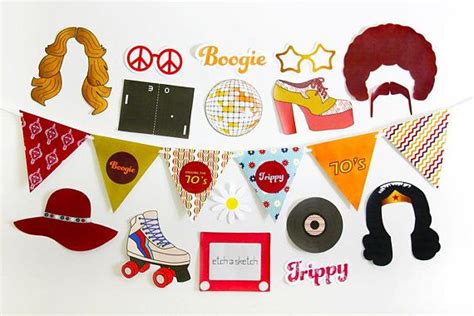 70s Party Decorations 70s Photo Booth Props Printable 70s Banner 70s