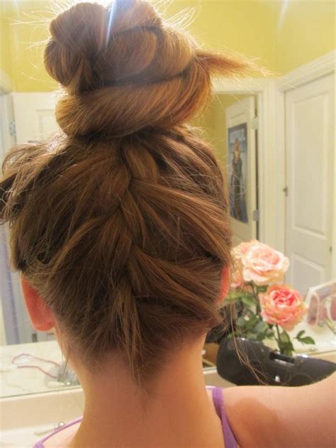 upside down french braid bun hairstyles how to