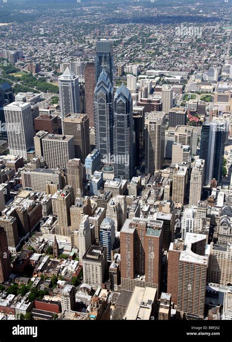 Aerial View Of Downtown Philadelphia Pennsylvania Usa Stock Photo