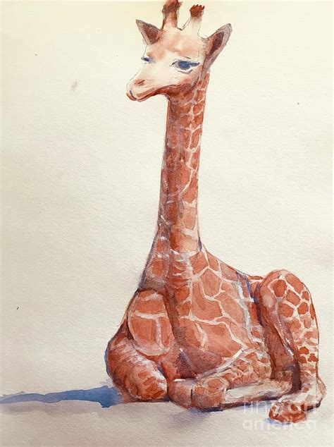 Baby Giraffe Painting By Lavender Liu Fine Art America
