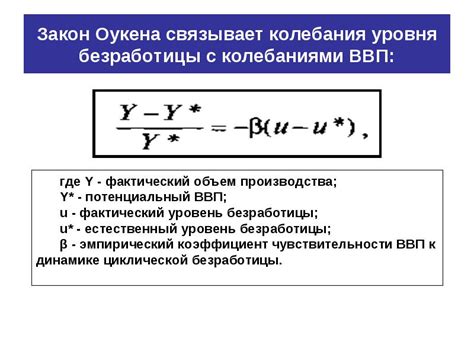 Y — фактический размер ввп, д.е. Формула закона Оукена и примеры применения