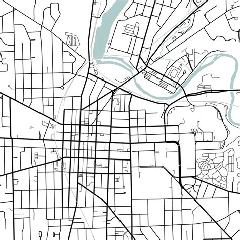 Ann Arbor City Map Printable Street Map Ann Arbor Map Print Etsy