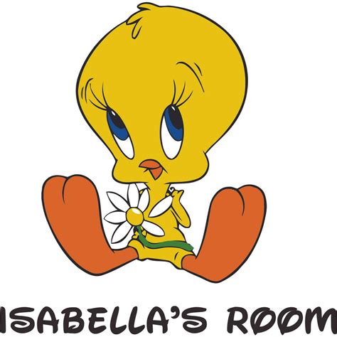 Tweety Bird Flower Looney Tunes Cartoon Character Personalized Wall