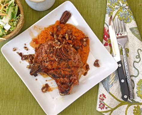 I used 4 golden yukon potatoes (you can use any that you like) and boiled them until they were done. Maple Bourbon Glazed Pork Chops with Sweet Potato Mash | Recipe (With images) | Pork chops ...