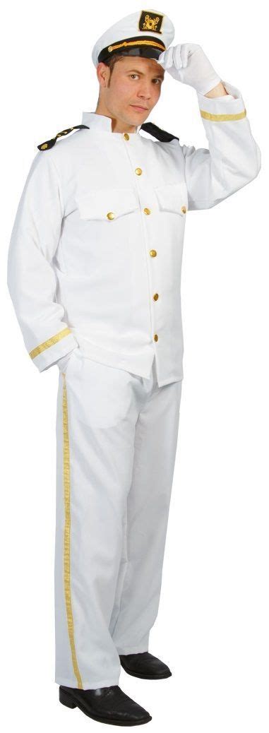 Mens Cruise Ship Captain Sailor Uniform Film Fancy Dress Costume Outfit