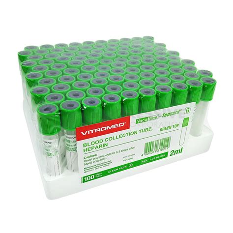 Vitromed Blood Collection Tube Green Heparin Ml Progressive