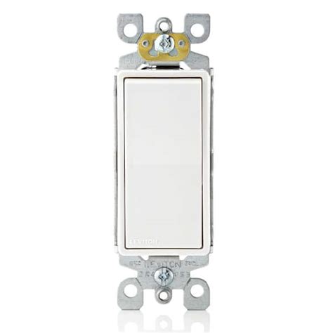 Leviton Decora 15 Amp Single Pole Ac Quiet Switch White R72 05601 2ws
