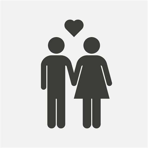 Couple Vector Icon Isolated On White Background Man Woman And Heart