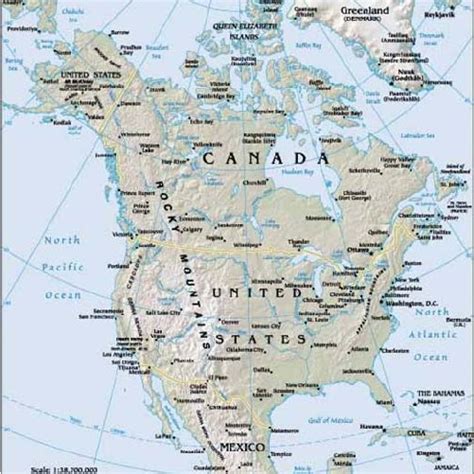 Map Of Us Canada Border Region The United States Is In Green And