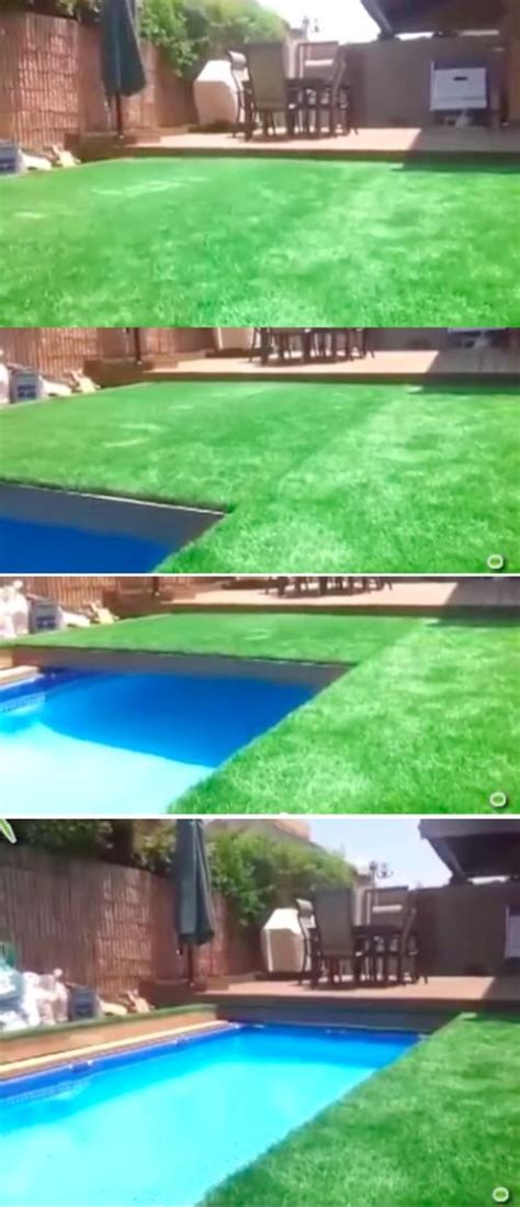 Retractable Grass Covered Swimming Pool Craziest Gadgets Backyard