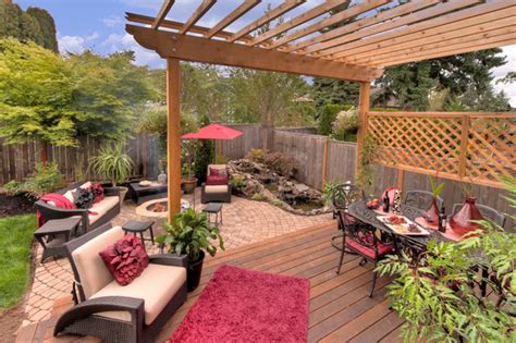 Fire Pit Water Feature Pergola Paver Courtyard