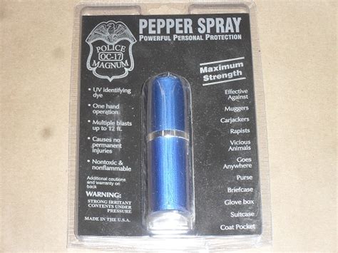 Police Magnum 12 Ounce Blue Lipstick Pepper Spray Oc 17