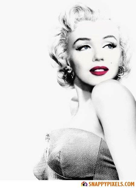 Marilyn Monroe Black And White Red Lips Wallpaper