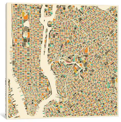 Abstract City Map Of New York City By Jazzberry Blue 12x12x75
