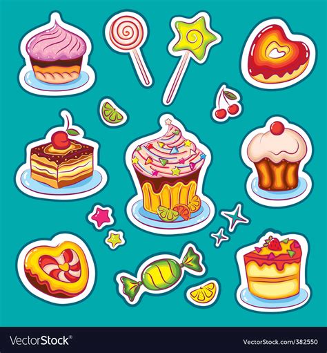 Sweets Stickers Royalty Free Vector Image Vectorstock