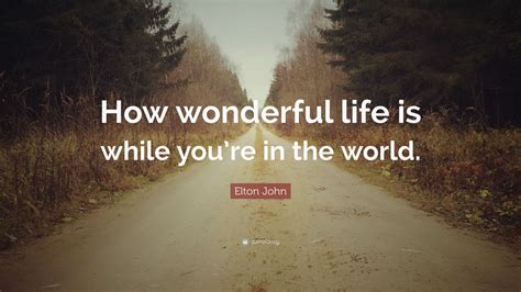 Elton John Quote “how Wonderful Life Is While Youre In The World” 7