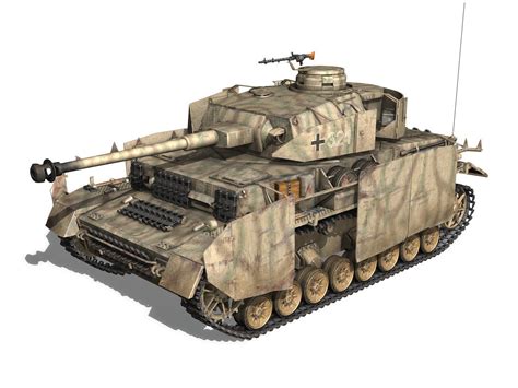 Pzkpfw Iv Panzer 4 Ausf H Late 3d Model Obj 3ds Fbx C4d Lwo Lw Lws