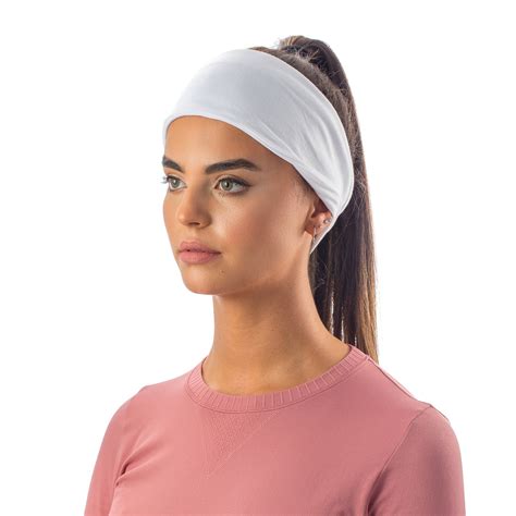 White Headband Women Wide Headband For Her Yoga Multi Wear Etsy