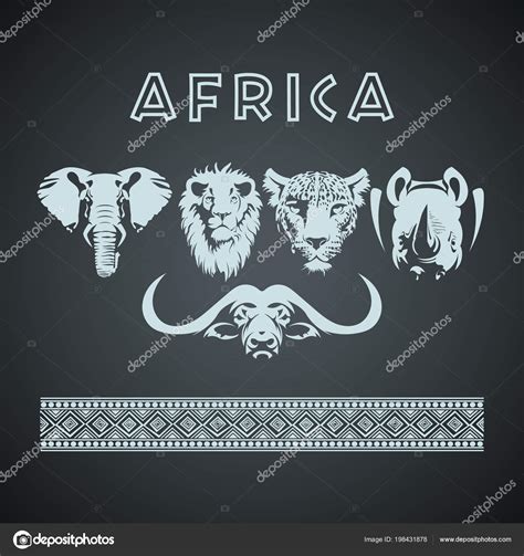 African Big Five Animals Pattern Stock Vector By ©balanslava 198431878
