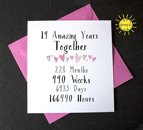 19th Year Wedding Anniversary 19 Amazing Years Together 19th Etsy Uk