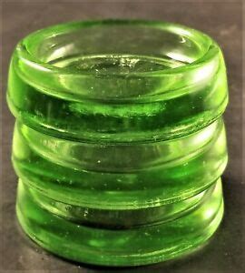 Vintage Hazel Atlas Uranium Vaseline Glass Furniture Coasters Ebay