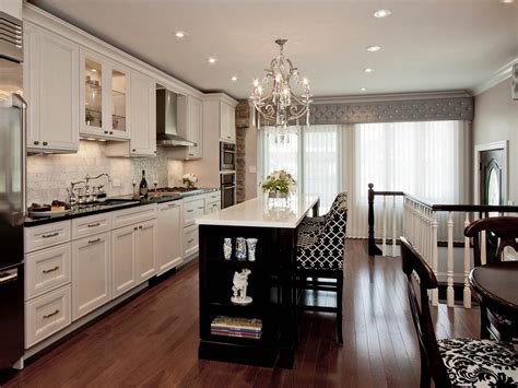 Medium sized kitchen, transitional kitchen. Black and White Transitional Kitchen Pictures | HGTV Photos