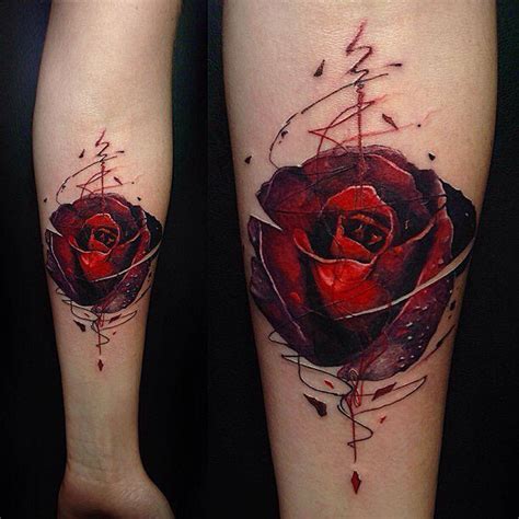 Her watercolor rose tattoos are made in a similar fashion: Rose Bud Tattoo | Best Tattoo Ideas Gallery