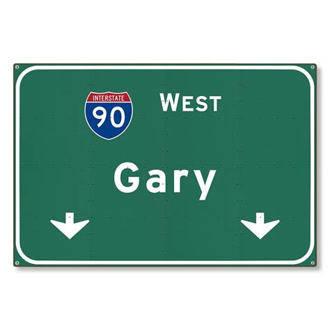 Metal Wall Decor Gary Highway Sign Indiana In Travel Etsy