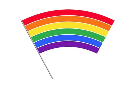 Premium Vector Rainbow Flag With Handle