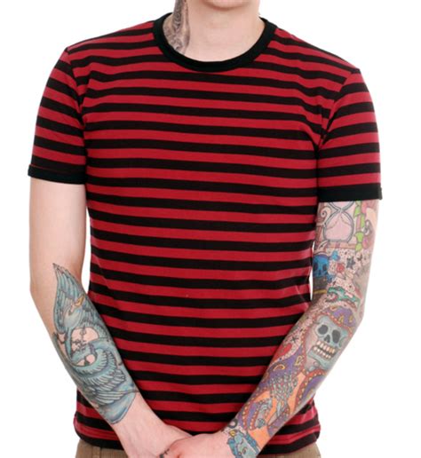 Run And Fly Striped Tee Red And Black