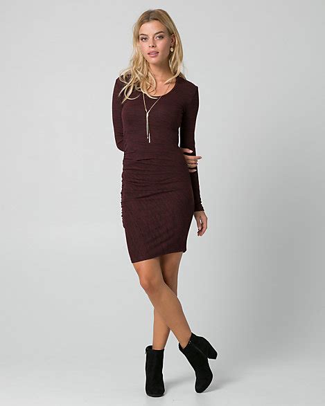 Cut And Sew Knit Scoop Neck Ruched Dress Le ChÂteau